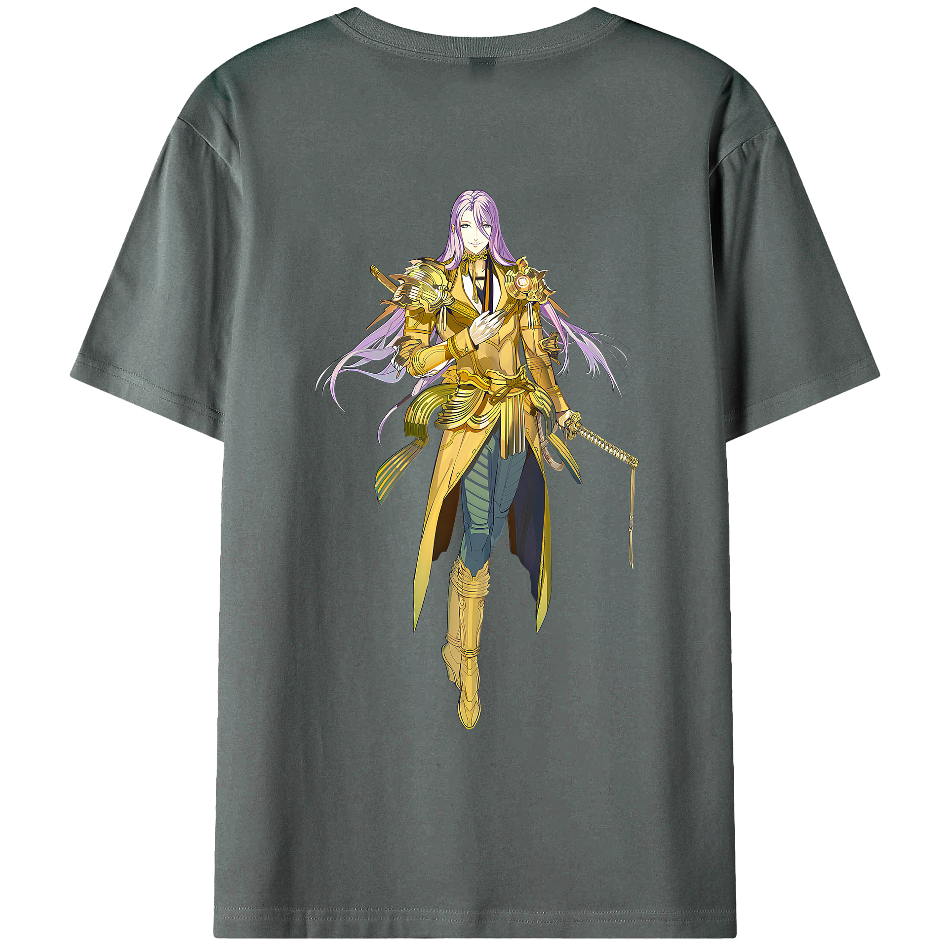 （画像用） 刀剣乱舞 Touken Ranbu 綿100％ メンズ半袖Tシャツ（バックプリント） 通気性